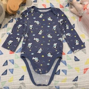 Hanes 12-18M onesie blue space dog